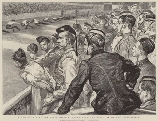 Tauziehen beim Royal Military Tournament, das letzte Duell der Hilfstruppen